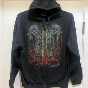 Miami Ink Vintage Zip Up Hoodie, Black Light Weight Hoodie Miami Ink 2XL - NEW